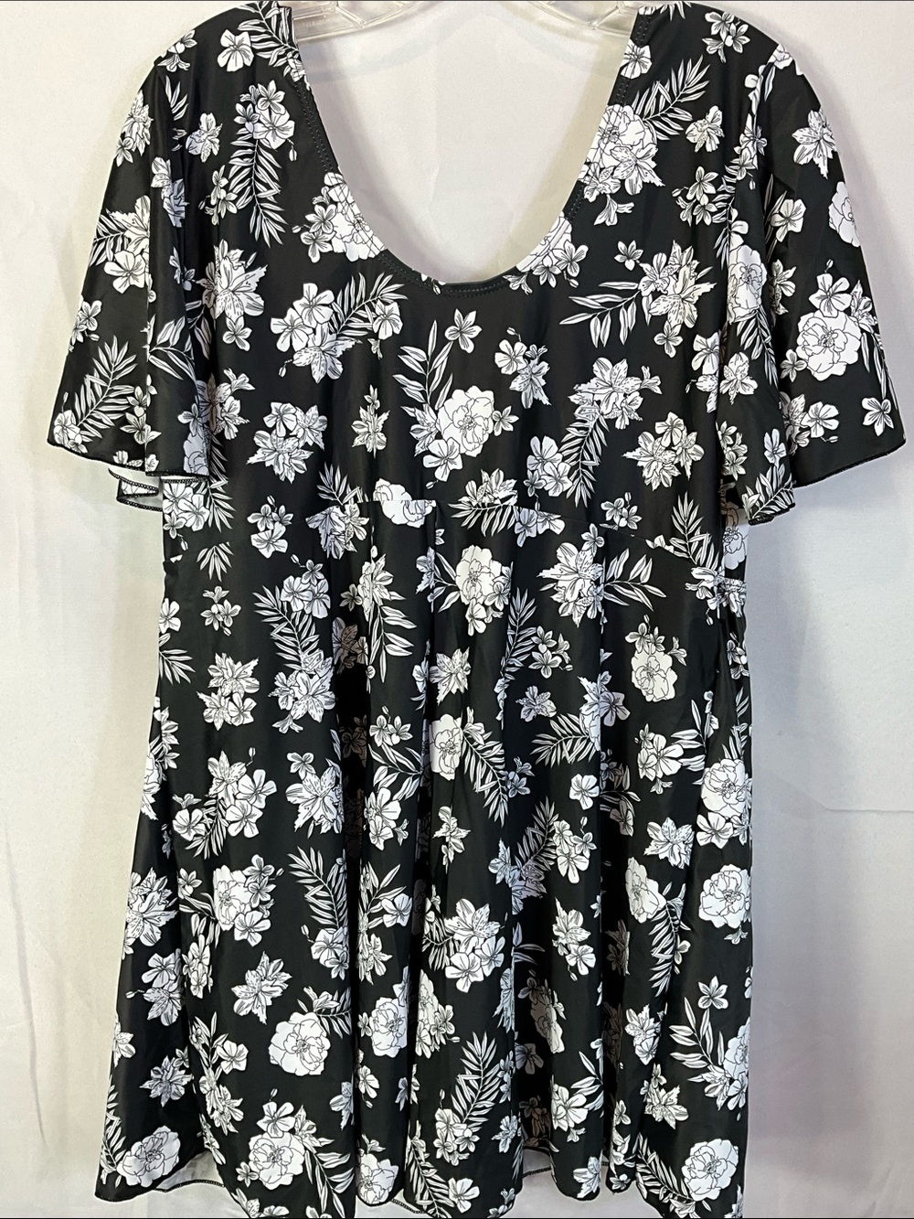 Ecupper Padded Short Sleeve Floral Swim Dress With Shorts Size 3XL - Picture 3 of 8